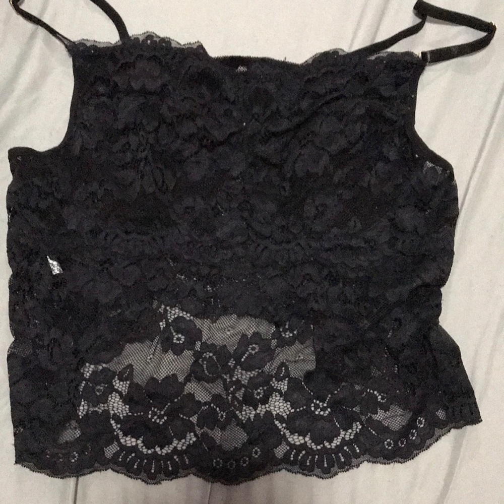 Lace black crop top